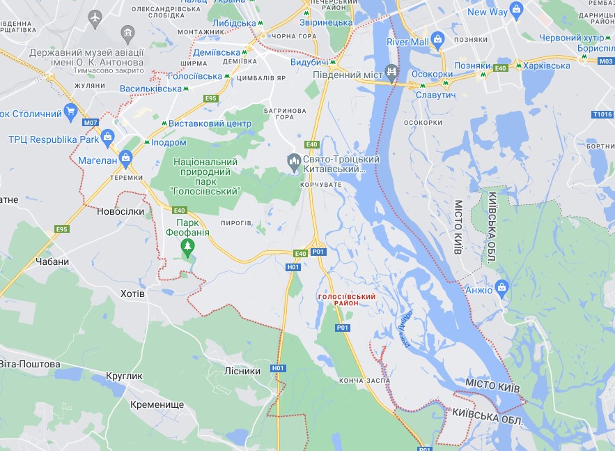 Голосеевский район Google Мапс