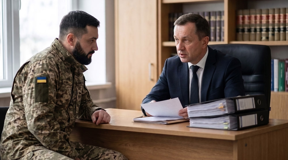 Військовий отримує консультацію адвоката